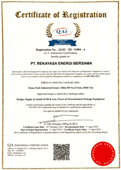 QAI Certificate – Quality Management System